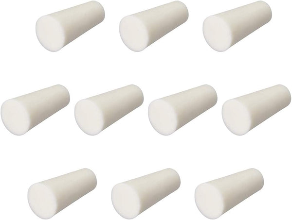 uxcell 10pcs Beige Drilled Silicone Stopper Plugs for Flask Test Tube, Size 9-14mm