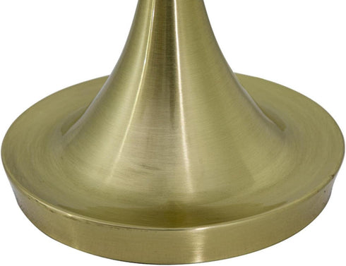 Yosemite Home Decor Bryce 1-Light Table Lamp in Brushed Gold with White Fabric Shade