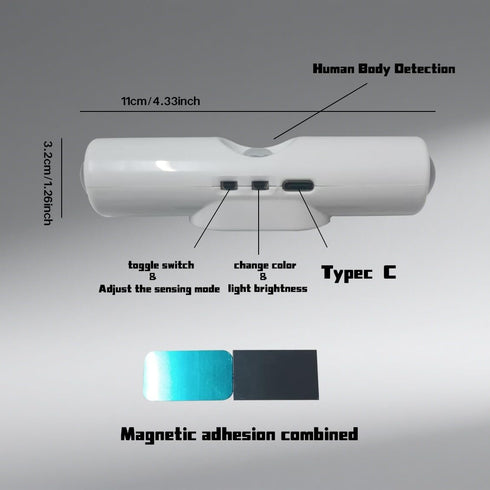 Yckeogln (3 Colors,1PCS Motion Sensor Wall Lamp - Smart Indoor Night Light Wall Light, Stair Light Rechargeable Sensor