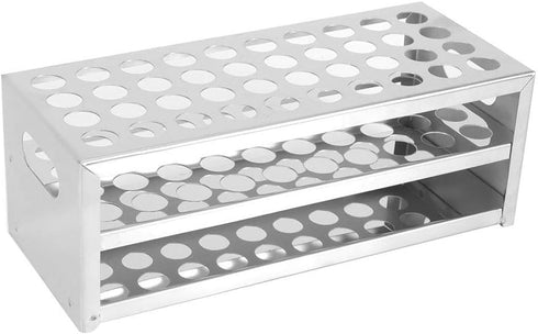 Stainless Steel Punch Plate Test Tube Rack, 40 Holes Large Capacity Lab Holder (15.5 * 40mm)