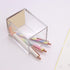 Clear Acrylic Body Bright Yellow Gold Tone Sticky Memo Pad Holder and Pen Holder Set for Office School Home Desk