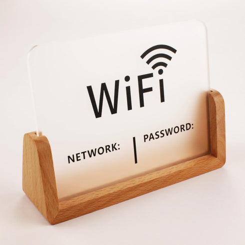 Modern American Style Bright Color Printing WiFi Password Sign Stickers in Black