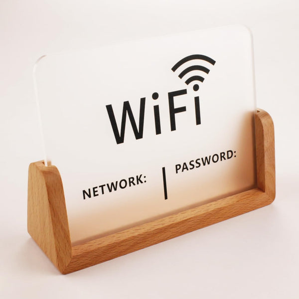 Modern American Style Bright Color Printing WiFi Password Sign Stickers in Black