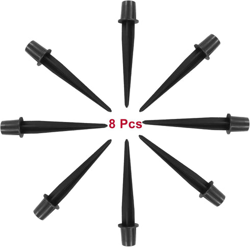 8 Pack 5.3 Inch Metal Stakes, Black Solar Light Replacement Stakes for Yard Landscape Garden Pathway Patio Lamps Pole