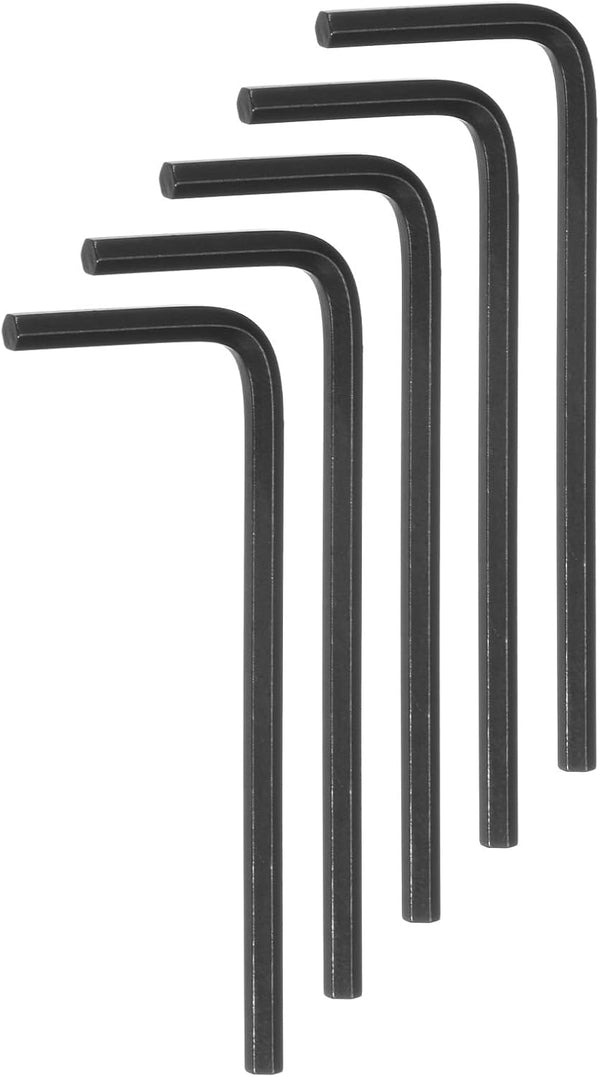 5pcs Hex Key Wrench 2.5mm L-Shape Chrome Vanadium Steel Metric Tool for Home Repair, Black