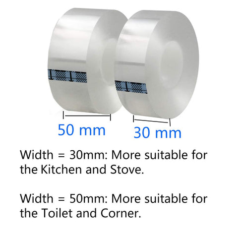 Acrylic Self Adhesive Caulk Strip Sealant Tape Caulk Sealer Decorative Trim Strong Caulking Adhesive Transparent Kitchen and Wall Sealing Tape -1.18Inch Width x 16.4Feet