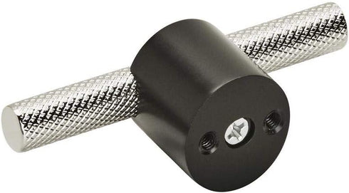 Amerock Cabinet Pull - Matte Black/Polished Nickel 5/8 inch (16 mm) Center to Center Transcendent