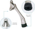 Door Stopper, Adjustable Kick Down Stops for Heavy Doors, Rubber Tip & Spring Lever, 4-Inch, Satin Nickel (2 Pack)