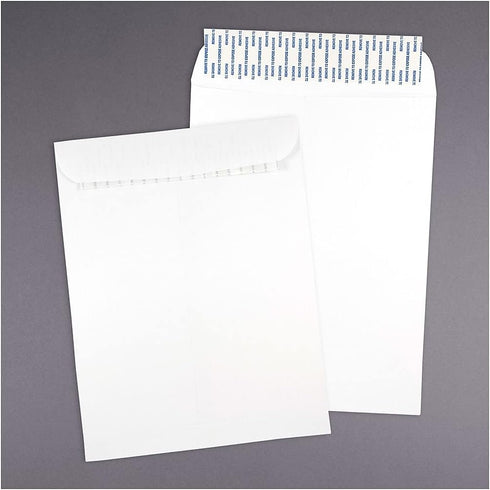 JAM PAPER 9 x 12 Open End Commercial Envelopes with Peel and Seal Closure - White - 50/Pack