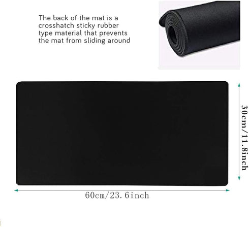 Extra Large Gaming Mouse Pads/Extended Protective Office Desk Mouse Mat Non-Slip Professional Precision Tracking Surface (23.6" x 11.8") for PC Computer Laptop(60x30 Black001) by YEBMoo