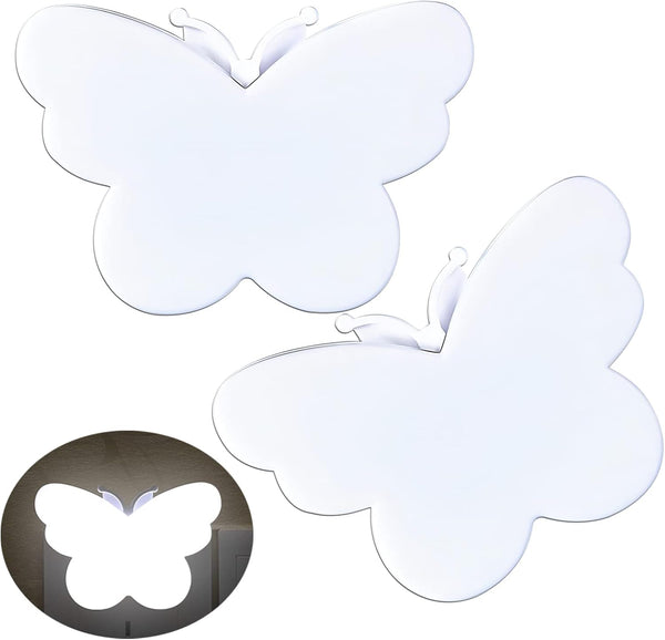 DASITON White Butterfly Night Light Plug Into Wall, Auto Dusk to Dawn