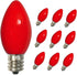 25PK C7 Christmas LED Replacement Bulbs C7 Ceramic Red LED Bulb 0.6W E12 Base for Outdoor Indoor Christmas Decor