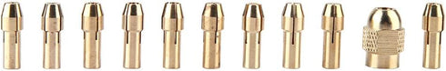 11pcs 4-jaw Copper Drill Chuck Collet Set for Mini Electric Grinder, 0.5-3.2mm Tool Accessories