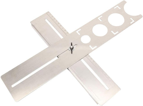 Haofy Ceramic Tile Hole Locator - Adjustable Stainless Steel Ruler for Universal Drill Punch Measuring