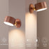 Generic Dimming Wooden Magnetic Wall Sconce,Wireless Led Wall Mounted Reading Lights USB Rechargeable Light Stepless