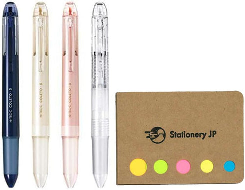 Pilot Hi-tec-c Coleto 5 Color Multi Pen Body Component, Basic & Pearl Pattern, 4-pack