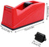Classic Desktop Tape Dispenser,1 in Core,Non-Skid Base - with 1 Premium Rolls Invisible Clear Tape, Perfect for Office, Home, School (Red)