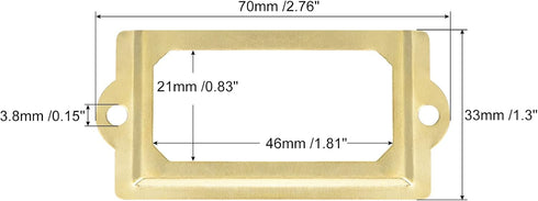 uxcell Metal Label Holders, 70x33mm 10pcs File Name Card Tag Label Holder Frame for Office Library Drawer Cabinet Shelves, Gold Tone