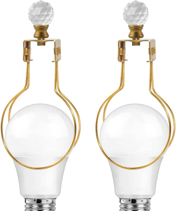 Glveaoui 2Pcs Lamp Shade Light Bulb Clip Adapter Kit,Lampshade Antique Brass Holder Adapter