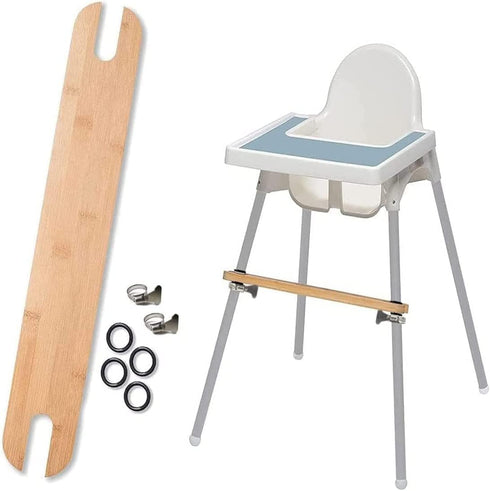 WEITING High Chair Footrest, Non-Slip Adjustable Natural Bamboo Wooden Foot Rest for Baby
