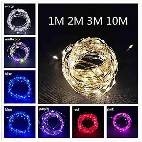 kkhouse 1M 2M 3M 5M 10M 1M 10Led) by Battery Copper Wire LED String Lights Christmas Decorations for Home New Year
