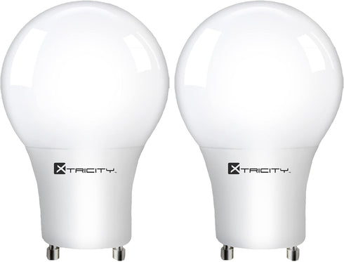 Xtricity GU24 LED A19 Two Prong Light Bulb Dimmable 10W (60W Equivalent) 120V 800 Lumens 3000K Soft White, 2 Pack