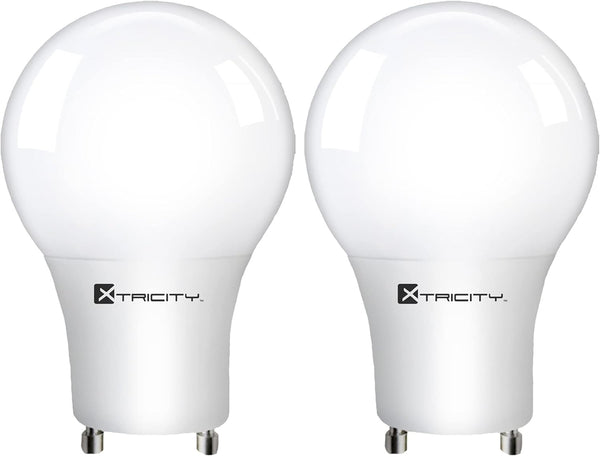 Xtricity GU24 LED A19 Two Prong Light Bulb Dimmable 10W (60W Equivalent) 120V 800 Lumens 3000K Soft White, 2 Pack