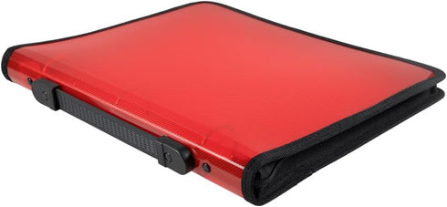 JAM PAPER Plastic Zipper 1.5 Inch Binder, Red, 3 Ring Binder, Sold Individually