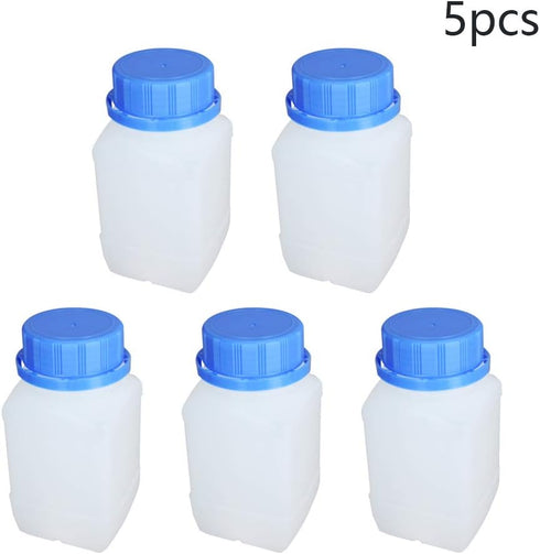 Othmro 5pcs Plastic Lab Chemical Reagent Bottles, 250ml/8.5oz Wide Mouth Liquid/Solid Storage, Blue