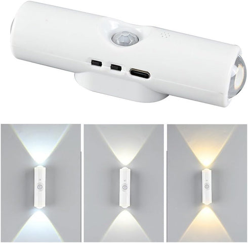Shophubio Motion Sensor Wall Lamp, Magnetic USB Rechargeable Light with Self-, Wireless LED Spotlight Hallway Bedroom