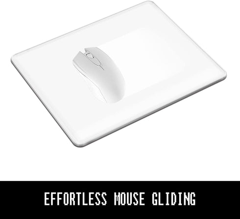 Mouse Pad - 30% Thicker White Computer Mousepad, Anti-Slip Rubber Mat for Gaming and Office (8 x 10 Inch)