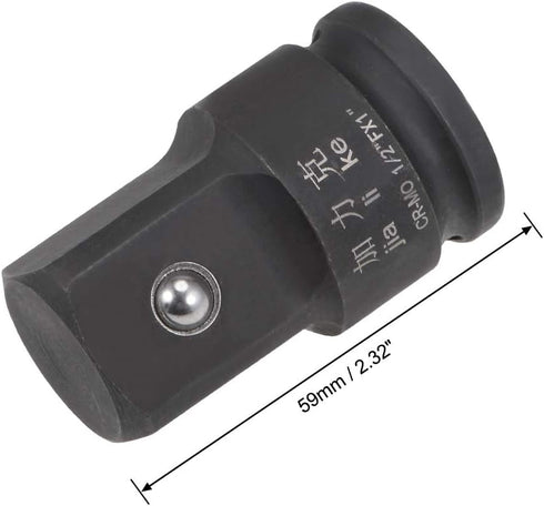 uxcell 1/2" Drive (Female) x 1" (Male) Impact Socket Adapter for Use with Air Impact Wrenches, Breaker Bars, Ratchets, CR-MO Steel by uxcell