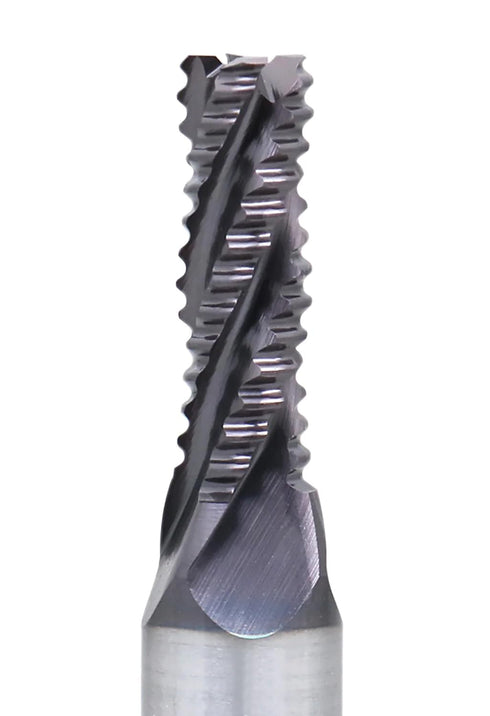 Accusize Industrial Tools M42 8% Cobalt TiAlN Roughing End Mill, 1/4" Diameter, 3/8" Shank Diameter