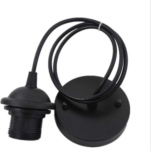 Icole Ceiling Light Pendant Fitting E26 Lamp Holder Black Ceiling Rose Pendant Modern