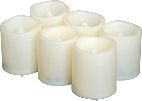 6 Pack CANDLE CHOICE Battery Operated Flameless Votive Candles Small Bright Flickering LED Candle Lights for Wedding