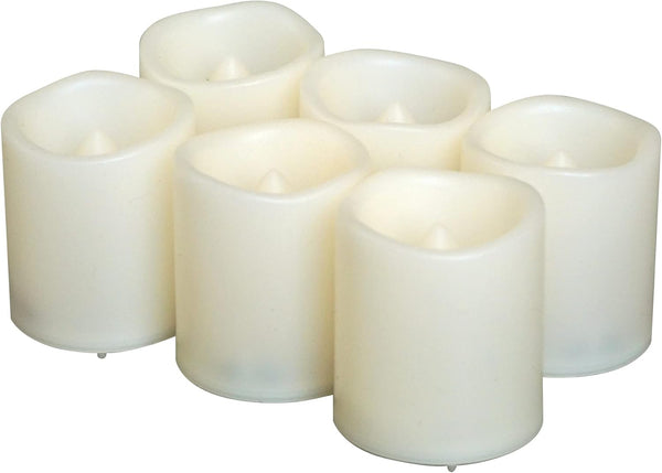 Battery Operated Flameless Votive Candles, Pack of 6 with Timer, Small LED Candle Lights for Daily Cycle