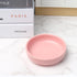 Cute Pink Ceramic Paper Clip Holder, Round Paper Clips Dispenser, Elegant Desk Organizer for Home Office Supplies