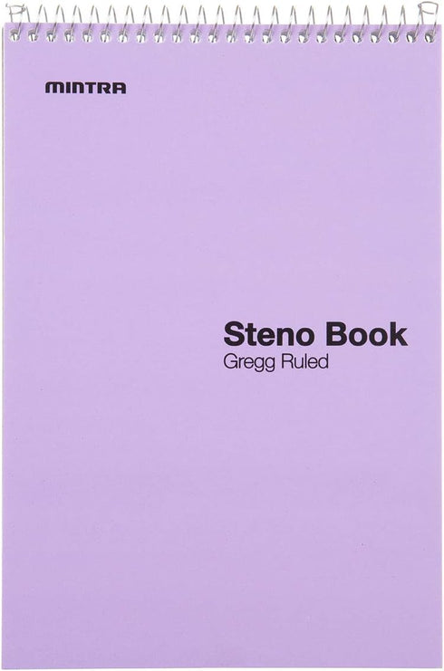 Mintra Office Steno Book, Pastel Colors, 4 Pads/Pack, Gregg Ruled, 6inx9in, 70 Sheets