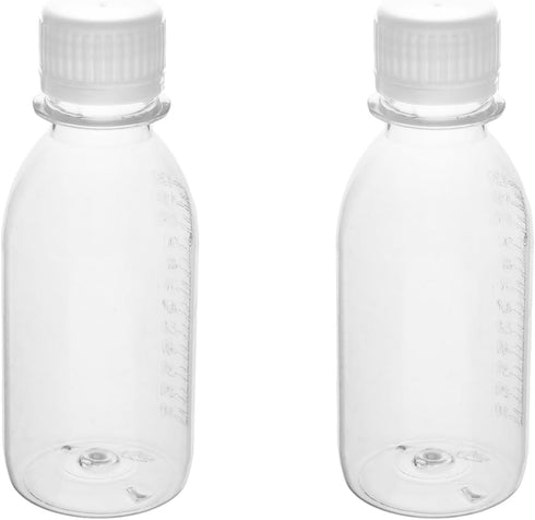 Aicosineg 5Pcs 4.06oz Plastic Lab Chemical Reagent Bottles, 120ml Small Mouth Round Storage Containers with White Cap