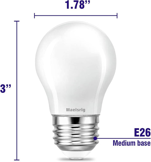 15-25 Watt Equivalent LED Light Bulbs, Dimmable, Soft White 2700K, E26 Medium Base, 2W 200LM, A15 Frosted, Pack of 6
