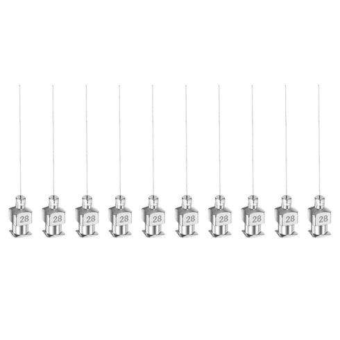10pcs 28Gauge Stainless Steel Dispensing Needles, 1 1/2" All Metal Glue Needle Tube Blunt Tips