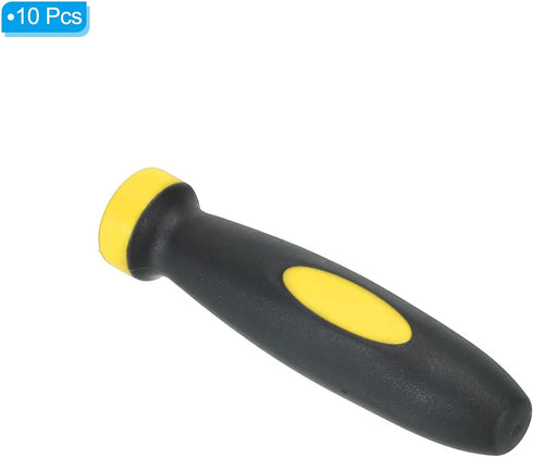 PATIKIL 10 Pack 2 Inch Rubber File Handle Replacement Accessories for 0.16" Diameter File, Black Yellow