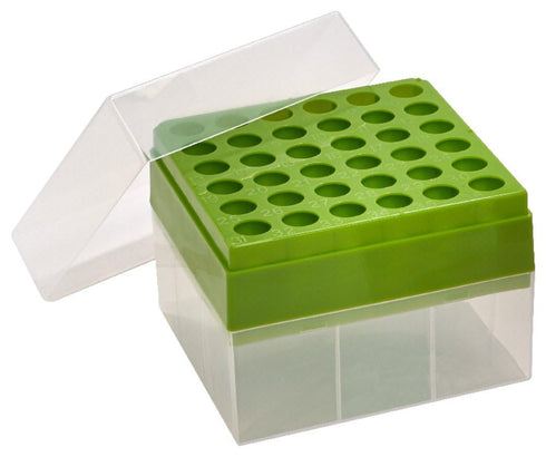 Caplugs Evergreen 240-6615-G3D Centrifuge Tube Storage Box for 15 mL Tubes, 36 Places, Green