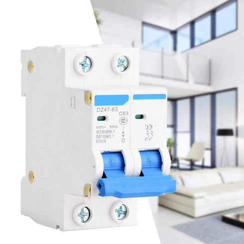 YWBL-WH Miniature Circuit Breaker DZ47-63 2P 400V AC Miniature Circuit Breaker Leakage Air Switch 63A