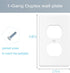 1-Gang Duplex Outlet Wall Plate Cover for Electrical Outlets Unbreakable Polycarbonate Thermoplastic White (20 Pack)