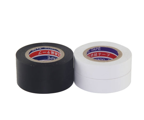 Color Guard Tape 4 Pack, PVC Electrical Glue Tape, 66 Feet, 0.7 Inch Black and White Insulation Tape
