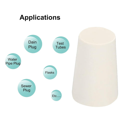 MECCANIXITY Rubber Tapered Plug - 13mm to 17mm Solid Test Tubes Bungs Stopper for Lab Home (12 Pieces)