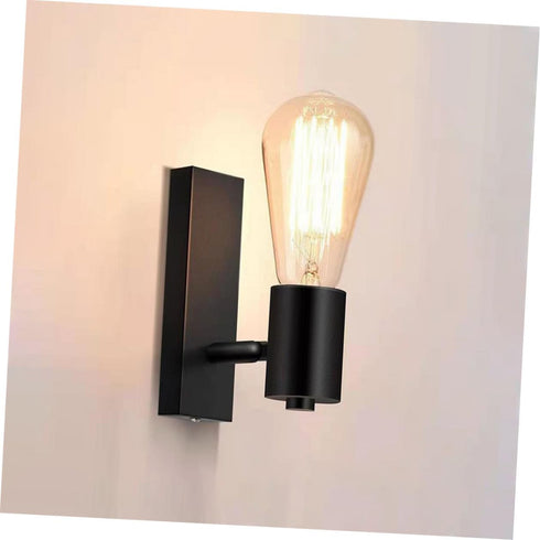 VALICLUD Retro Iron Wall Lamp Simple Wall Sconce Fixture for Living Bedroom Hallway Construction for Warm Ambient