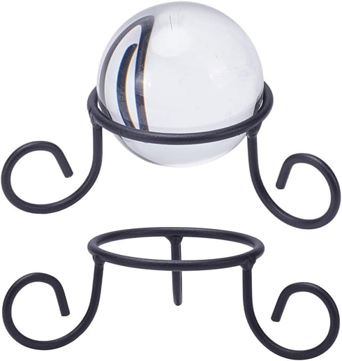 FREEBLOSS 2Pcs Crystal Ball Display Stand Crystal Holder Sphere Holder Iron Egg