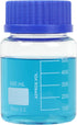 2 Pack 500ml Borosilicate Glass Wide Mouth Graduated Round Reagent Media Storage Lab Bottles with GL80 Blue Screw Cap